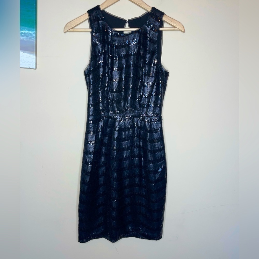 BCBGmaxazria black nera sequin mini dress - Picture 2 of 9
